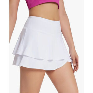 Women's Baleaf Tennis Golf Pleated Mini Skirt Skort White NWT Size M